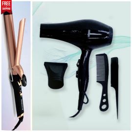 2 in 1 Hair Styling Combo - Hair Dryer + Professional Hair Curler - Fabvariety