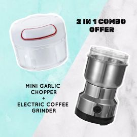 Mini Garlic Chopper+ Electric Coffee Grinder Combo - Fabvariety