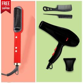 2 in 1 Hair Styling Combo - Professional Hair Dryer + Straight Hair Comb - Fabvariety