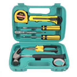 9 Pcs Tech Prdfessiona Home Repairing Tools Set Basic Hand Carry Tool Box Kit