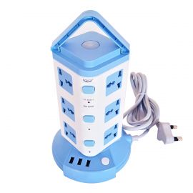 3 layer Multi Power Plug with USB Port and Night Lamp, Anti-Static Power Socket with 3 USB Ports, 12 Power Sockets
