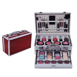 Beauty Vanity Case Make-up Kit, Long lasting Make-up Accessories, Red - Fabvariety