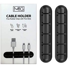 Cable Clips Holder 2Pack Desktop Cable Management System Cable Organizer For Power Cords And Charging Cables - Black