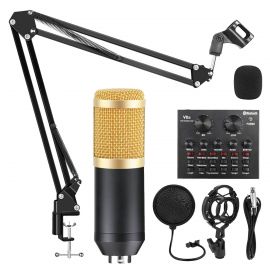 Condenser Microphone Set with Sound Card- Professional Suspension Microphone Kit