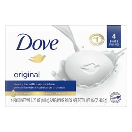 Dove Beauty Bar, Gentle Skin Cleanser Moisturizing for Gentle Soft Skin, Original Made With 1/4 Moisturizing Cream, 3.75 oz, 4 Bars - Fabvariety