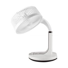 SMIKY Rechargeable Folding Fan With LED Light - LR-2020 - H-Stand Table Fan