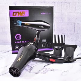 Professional Hair Dryer, 6000 Watts Hair Dryer, GW-6524, Black - Fabvariety