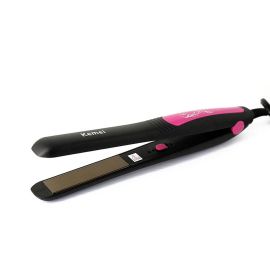 Kemei Professional Hair Straightener Iron, KM-328, Black & Pink - Fabvariety