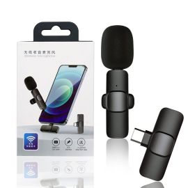 K8 Wireless Microphone, Live Vlogging Clip-on Microphone, Digital Mini Portable Recording Clip Mic with Receiver - Fabvariety