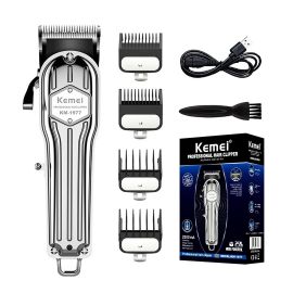 Kemei Professional Hair Clipper for Men, KM-1977, Silver, Trimmer for Men - Fabvariety