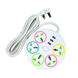 Extension Socket Round Shape Strip - USB controlled power socket with switch tabletop extension socket round shape strip -  Fabvariety