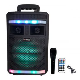 Kimiso Portable Bluetooth Party Speaker with Mic and Remote Control- Model: QS-629