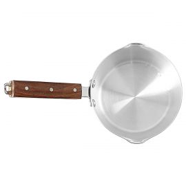 Royalford 6inch Alum.Milk Pan With Wooden Handle, Silver