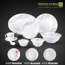 Royalford Opalware Dinner Set - 50 Pcs - Fabvariety