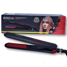 Rozia Corn Hair Styler Iron, HR780, Corrugated Corn Plate, 470°F, Black/Red - Fabvariety