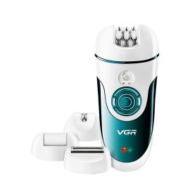 VGR 4 in 1 Cordless Shaver for Women, Rechargeable Trimmer for Women, V-700, White & Blue - Fabvariety